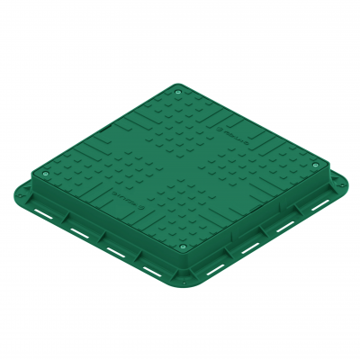 Люк пластиковий Easy 700х700 DN560 квадратний легкий зелений з замком 35487.2-22