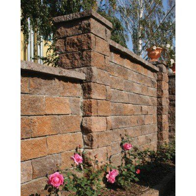 Колотий камінь для стовпчиків Золотий мандарин Мікс (350х180х150)