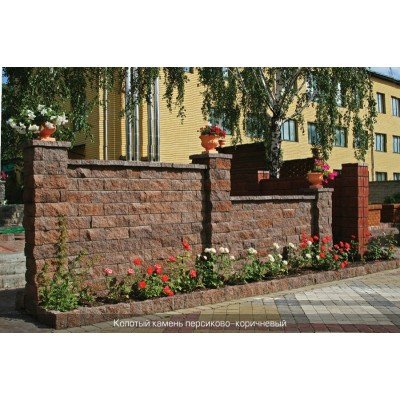 Колотий камінь для стовпчиків Золотий мандарин Мікс (350х180х150)